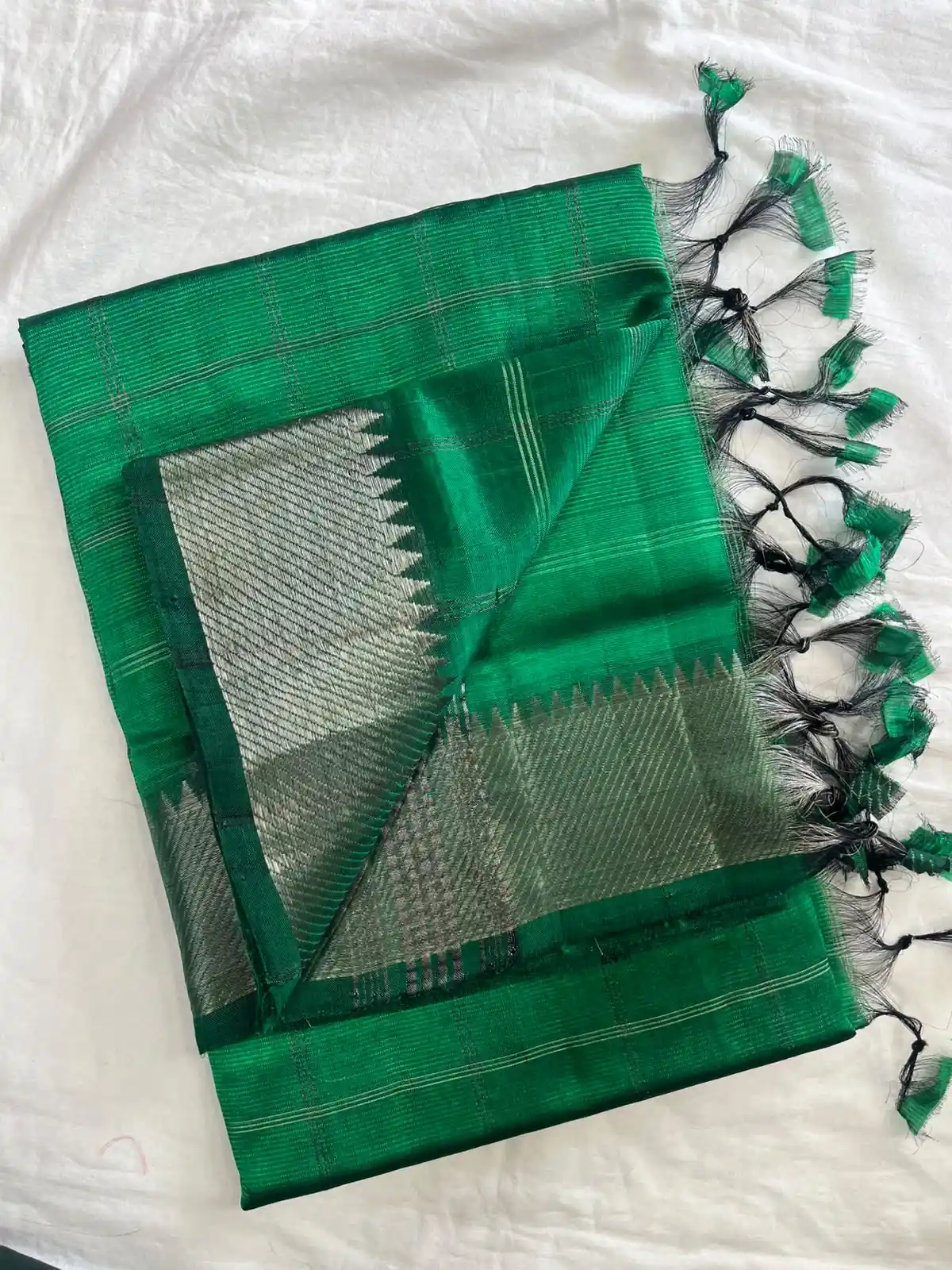 Mangalagiri handloom pattu by cotton silk saree